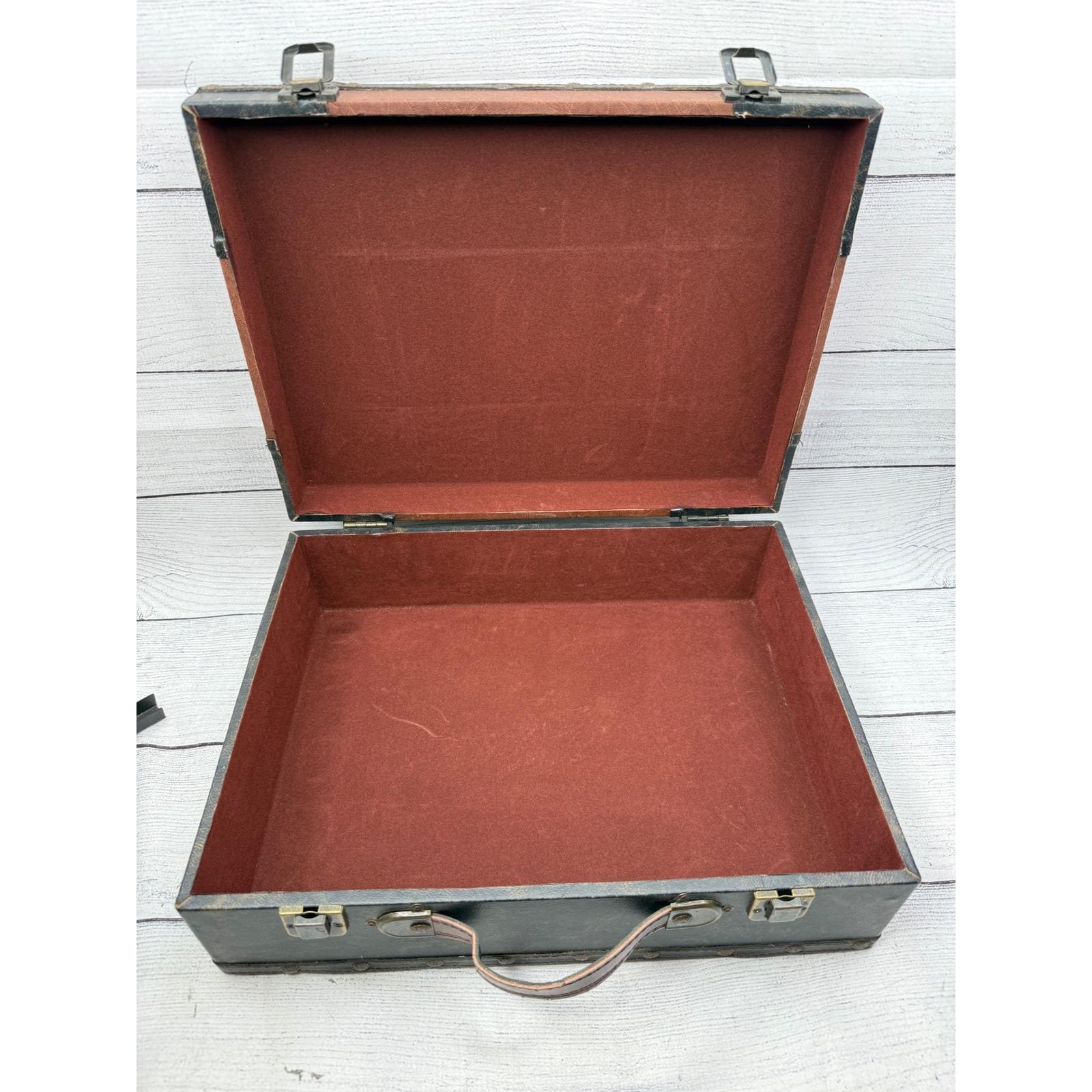 ヴィンテージカフェ装飾スーツケーストランクボックスブラウンブラック