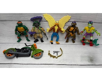ヴィンテージ 80年代 TMNT アクションフィギュア 乗り物 ティーン