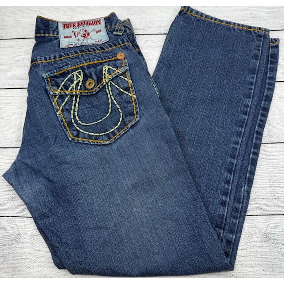Vintage True Religion Joey Super T Jeans Mens Size 32 Dark Wash