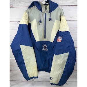 Vintage Dallas Cowboys startjacka XL NFL Pro Line halv dragkedja täckt pullover