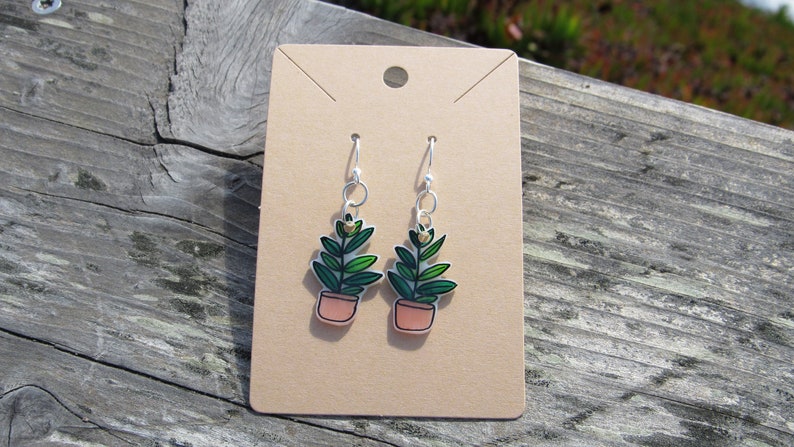 Plant Shrinky Dink Earrings