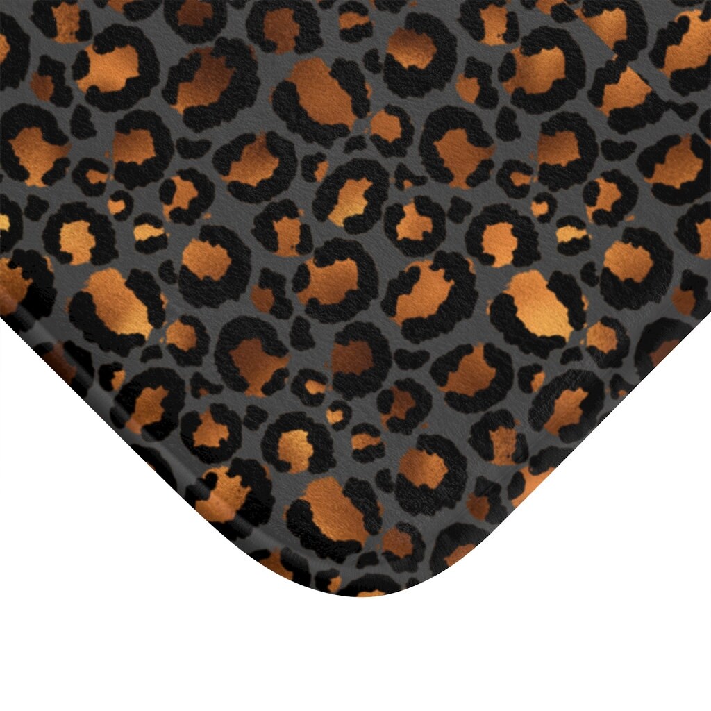 Alfombrilla de baño de leopardo dorado | Etsy