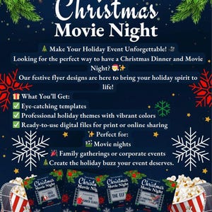 Christmas Dinner and a Movie Flyer bundle