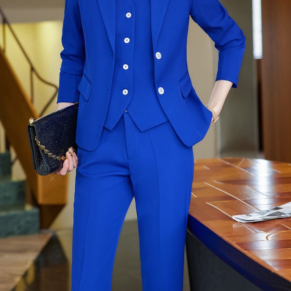 Royal Blue Pants Suits for Ladies Etsy UK