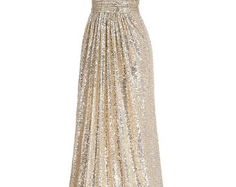 Gold Sequin Dress - Etsy UK