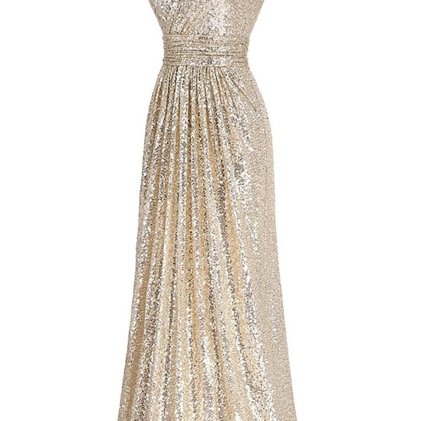 Shop Gold Sequin Dress Online - Etsy