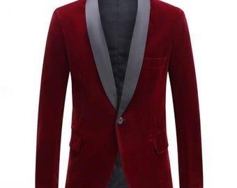 Blazer de fiesta de ajuste delgado burdeos para hombres burdeos trajes de fiesta de esmoquin festivo, chaquetas