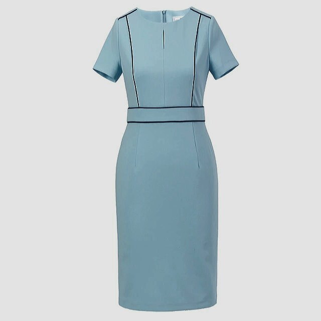 Tailored Dress Women's Office Wear Formal Sky Blue Dress Etsy