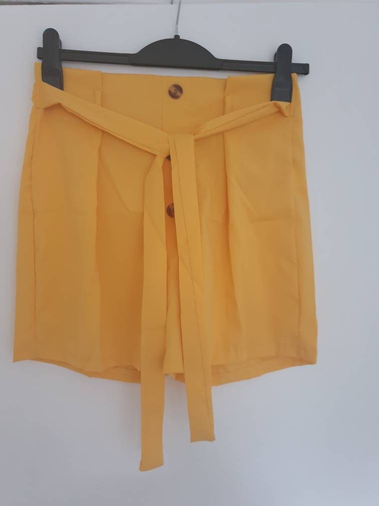 Women's Shorts Yellow Shorts High Waisted Shorts Belted - Etsy UK