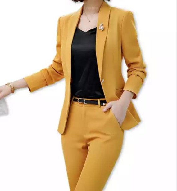 Pantaloni e completi blazer gialli a 2 pezzi completo | Etsy Italia