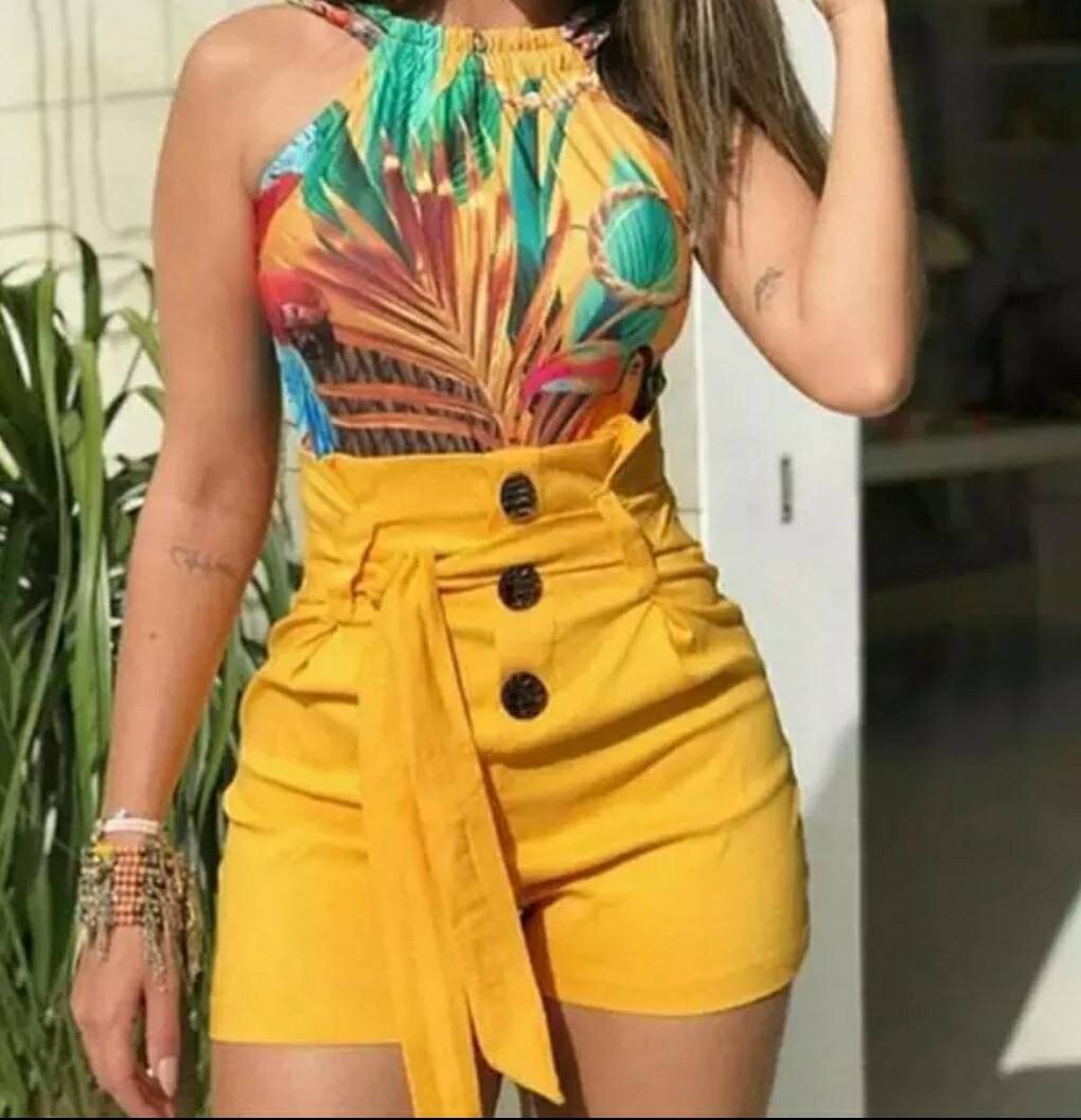 Women's Shorts Yellow Shorts High 