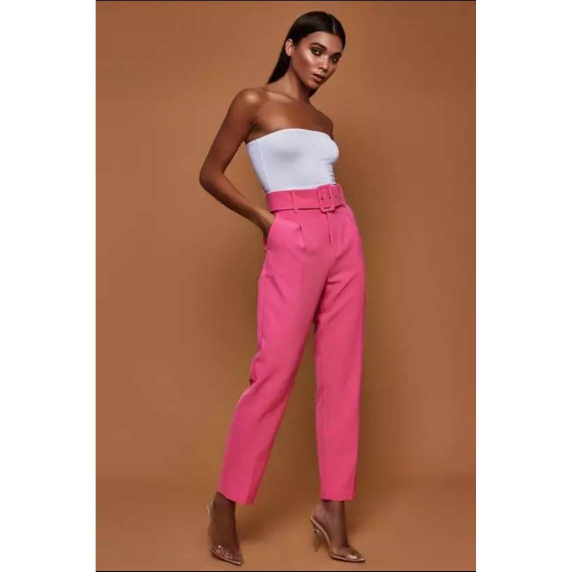 Women Belted Ladies Pants - Etsy