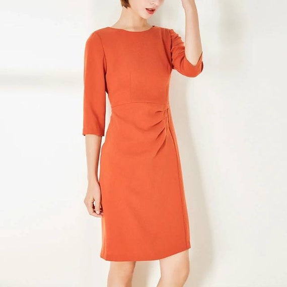 orange occasion dress