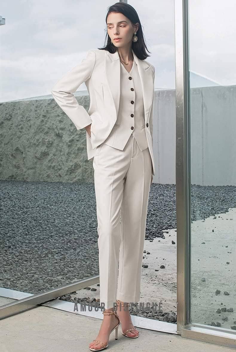 Cream Suit for Women/two Piece Suit/top/womens Suit/womens Suit
