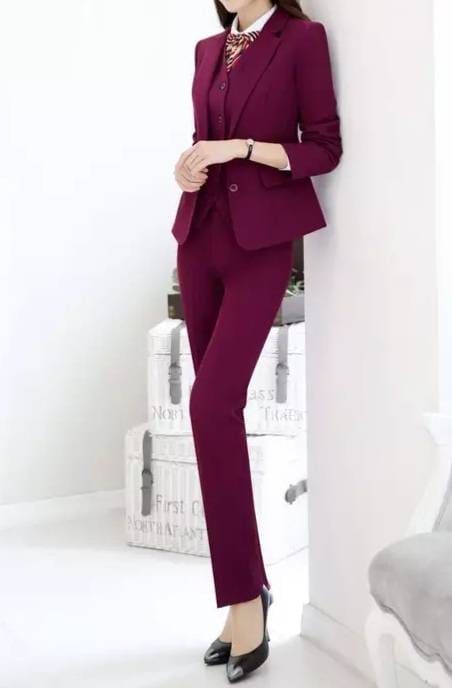 PANT SUITS Women, Women Suit Red Wine, Dress Suit Women, Business