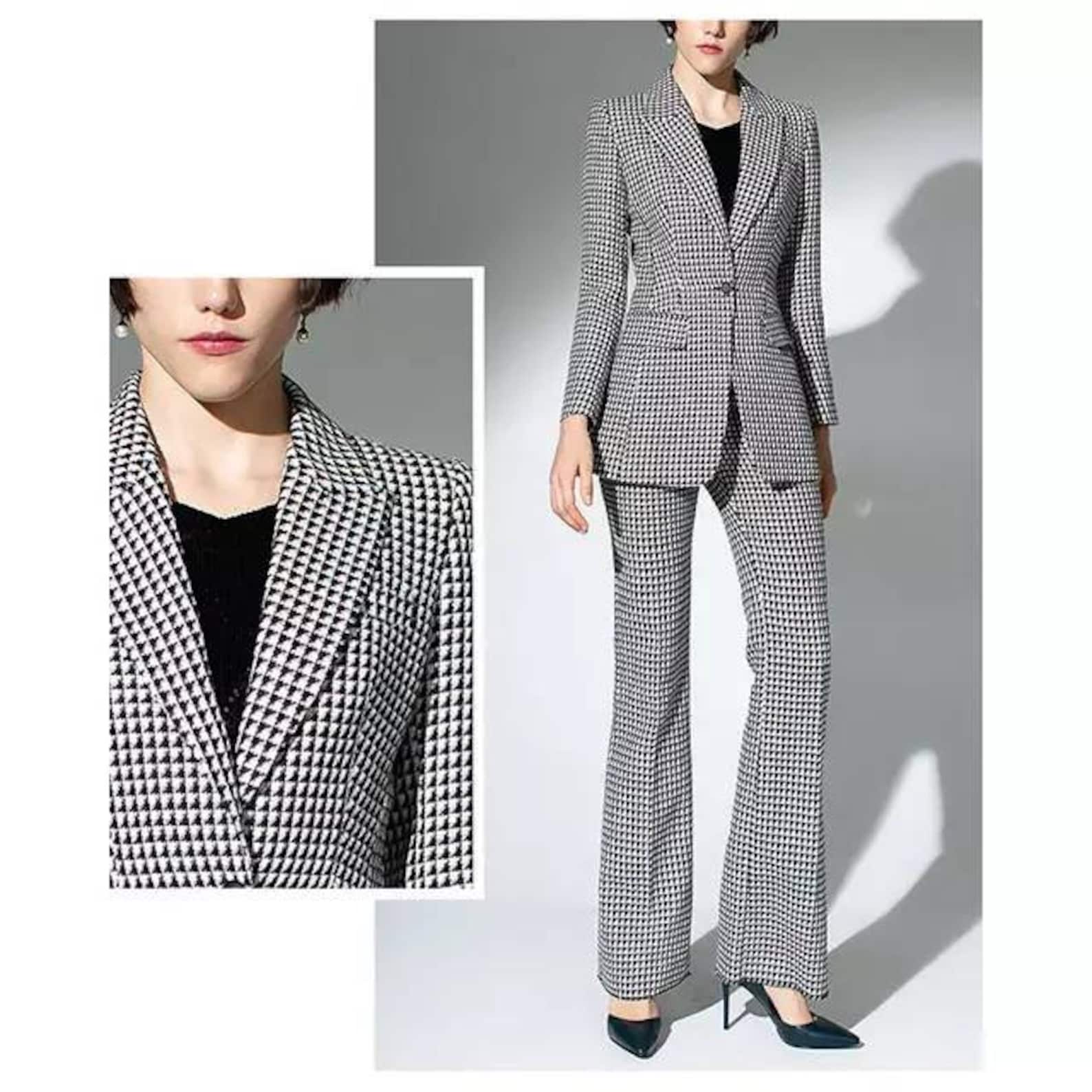 Women's houndstooth 2piece pants suits ladies' 2 Etsy