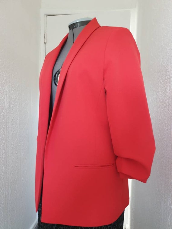 Orange Blazer, Free Fitting Twisted Sleeve Blazer, UK Size 16