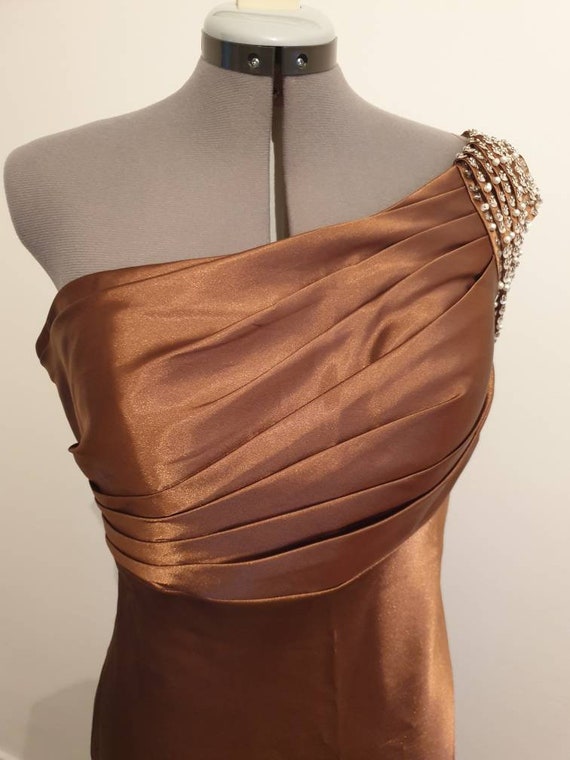 one shoulder black tie dress