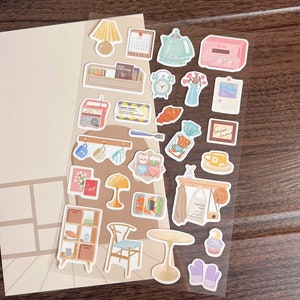 My Cozy Home Sticker Sheet, Aesthetic Room Cozy Bedroom Kitchen ...