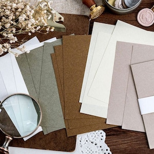 15 Sheets Vintage Colored Papers, Ultra-Thin-Fiber Textured Scrap Paper Set Stamping Paper, Bujo Junk Journal Paper Scrapbook Embellishment