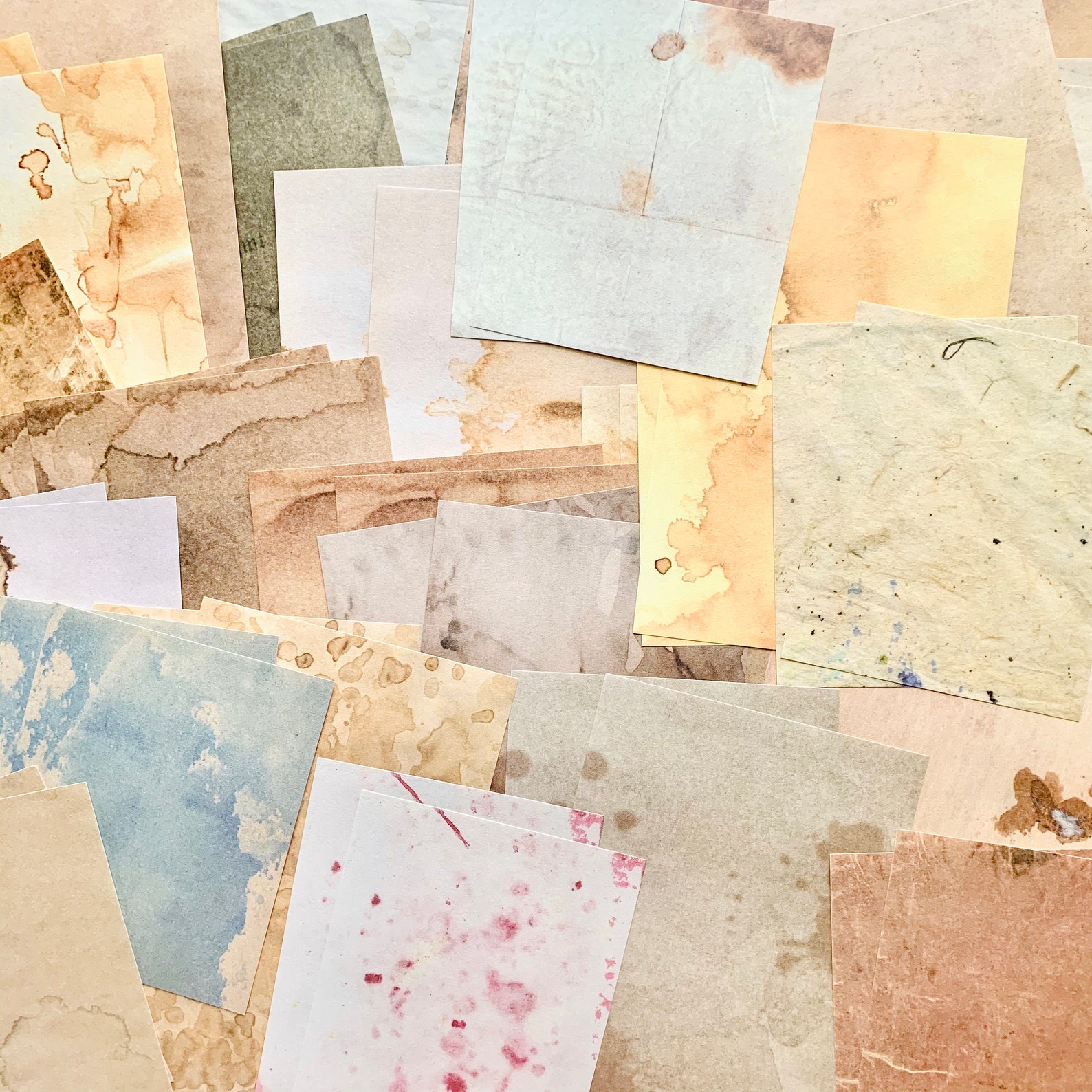 60pcs Stained Pattern Paper Collection Ephemeral Paper, Burnt Pattern ...