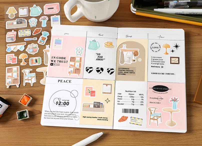 My Cozy Home Sticker Sheet, Aesthetic Room Cozy Bedroom Kitchen ...