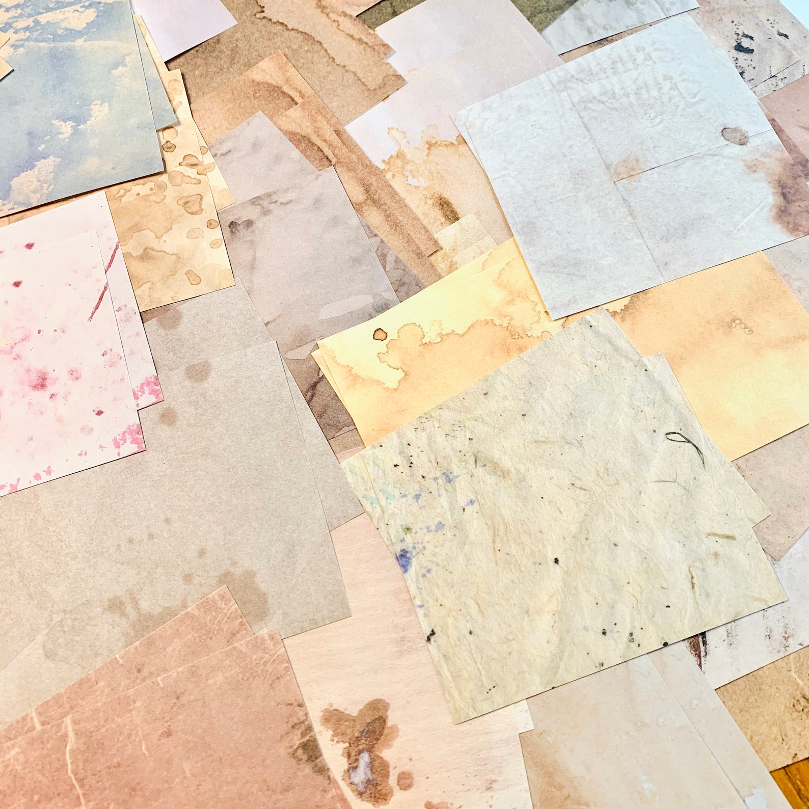 60pcs Stained Pattern Paper Collection Ephemeral Paper, Burnt Pattern ...