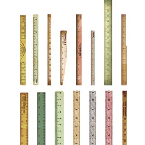30pcs Vintage Ruler Stickers Vellum + Canvas Papers, Retro Ruler Strip ...