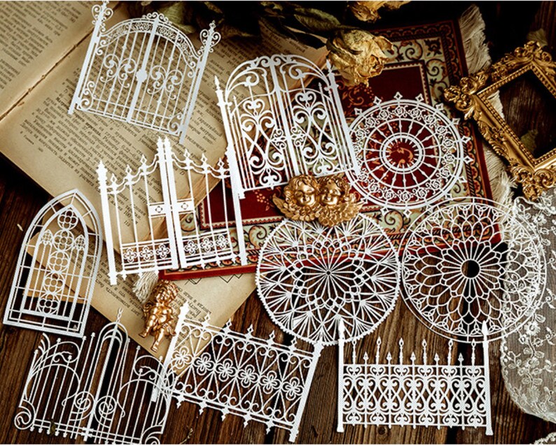 Gate Patterned Lace Paper 10pcs Gates Embossed Paper Junk Etsy