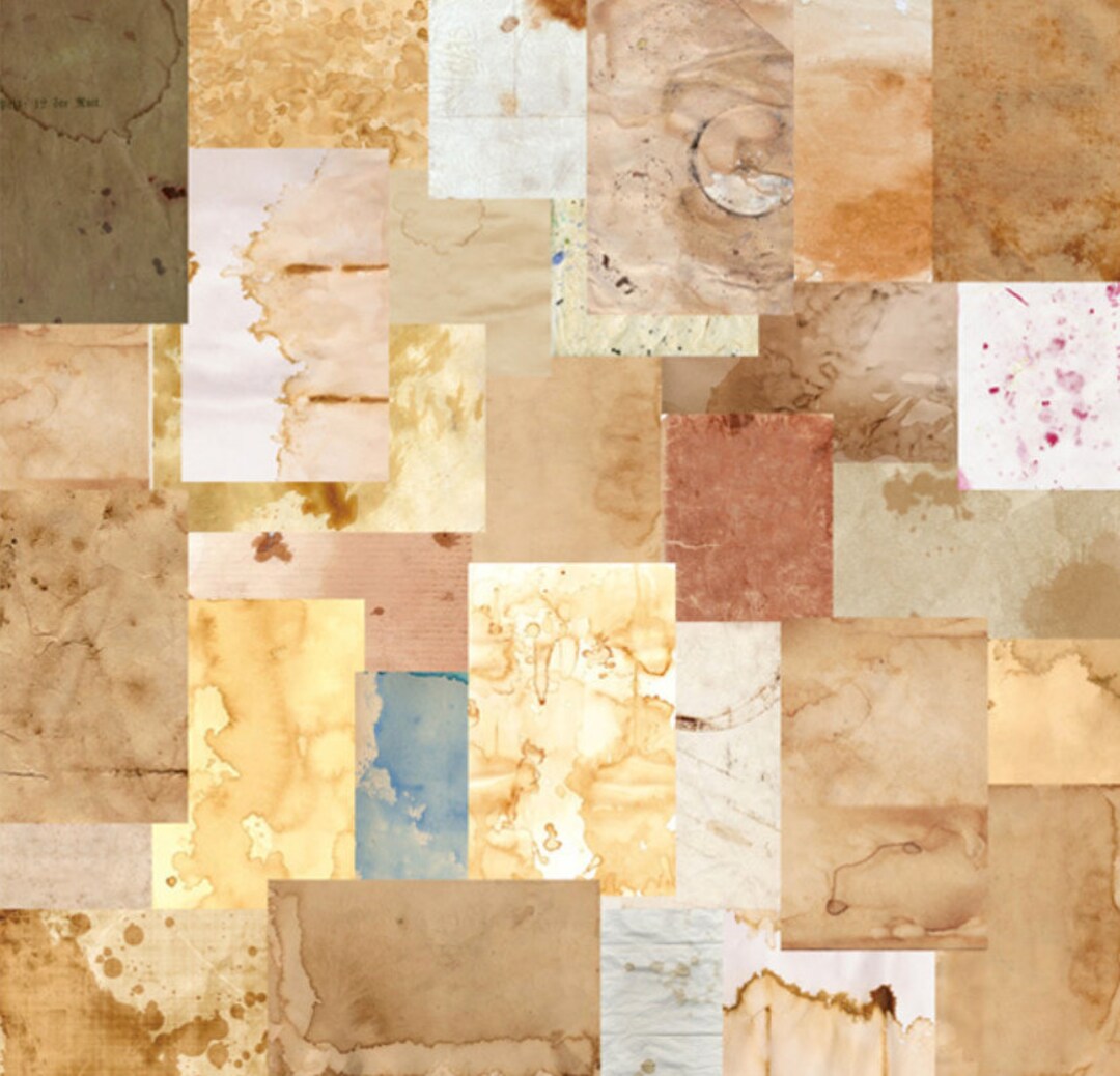 60pcs Stained Pattern Paper Collection Ephemeral Paper, Burnt Pattern ...