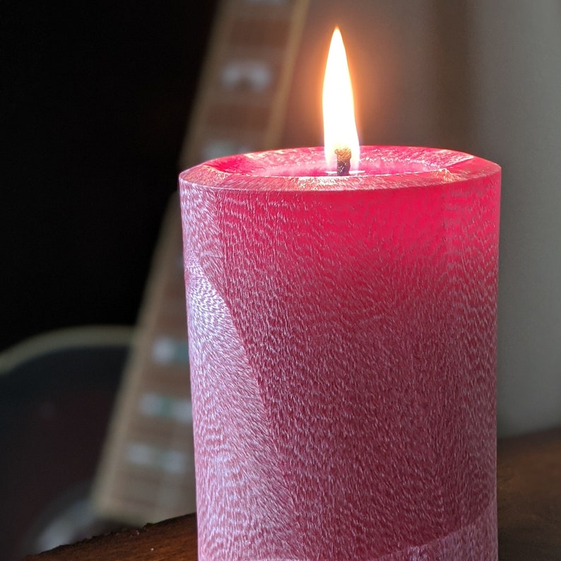 Pink Round Pillar Candle. Scented Candle & Unscented Candle. Etsy