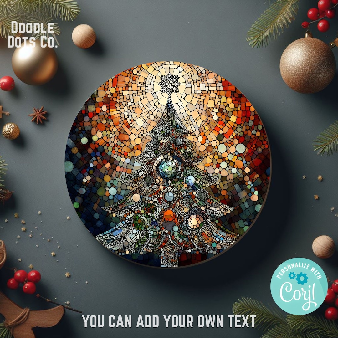 Printable Mosaic Christmas Tree Ornament Fun and Creative Etsy