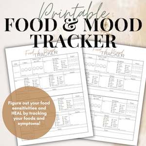Boho-voedsel- en stemmingstracker | Afdrukbaar voedingsdagboek | Symptoomtracker | Pagina Wellnessdagboek | Dagboek Mindful eten