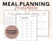 Rose Printable Weekly Meal Planning & Prep Bundle | Holistic Wellness Tools for Mom Organization