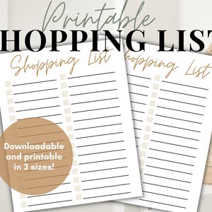Boho Shopping List Printable Mom Planner Page Copper Shopping List Template for Household Binder Shopping List A5, A4, and Letter Size image 1