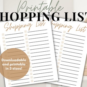 Lista de compras bohemia imprimible / Página de planificación para mamás / Plantilla de lista de compras de cobre para carpetas del hogar / Lista de compras tamaño A5, A4 y carta
