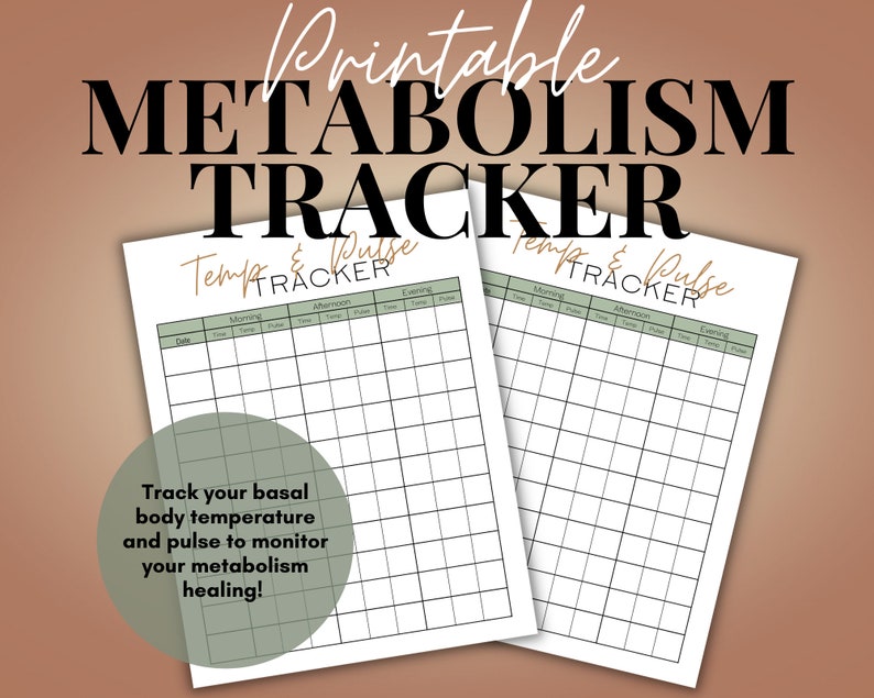 Boho Temp and Pulse Tracker | Printable Metabolism Wellness Tracker | Basal Body Temperature ...