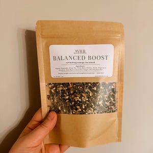Balanced Boost Energizing Tea | Organic Loose Leaf Herbal Tea for Natural Energy & Vitality with Green Tea, Rooibos and Yerba Mate