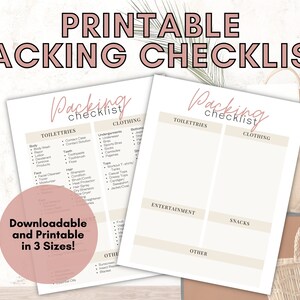 Vacation Checklist Printable | Trip Essentials Planner for Weekend Getaway Travel Planning Sheet | Editable Travel Organization Printable