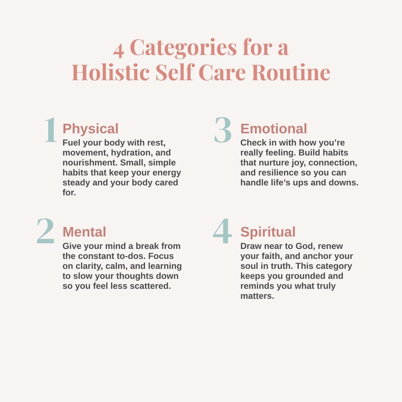 Daily Self Care Checklist | Printable Holistic Wellness Tools for Women ...