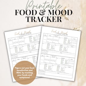 Boho Journal Printable Essen & Stimmung Journal | Ganzheitlicher Wellness Tracker für Nahrungsmittelunverträglichkeiten und allergische Reaktionen | Digitales Ernährungstagebuch