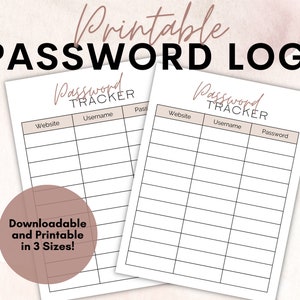 Livro PDF para facilitar o controle de senhas e logins | Rose - Livro de Senhas Familiar Imprimível para Organização Digital
