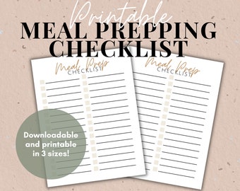 Boho Meal Prep Printable | Digital Meal Prep Checklist | Meal Prep Template | Printable Planner for Meal Prep | Meal Planning and Prep