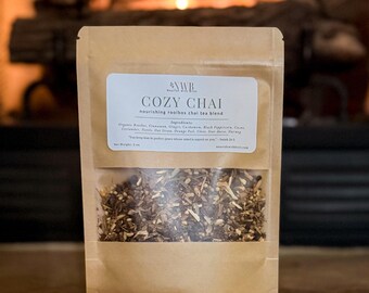 Cozy Chai Tea | Organic Rooibos Chai Loose Leaf Herbal Tea Blend | Caffeine-Free Spiced Tea for Cozy Comfort & Wellness