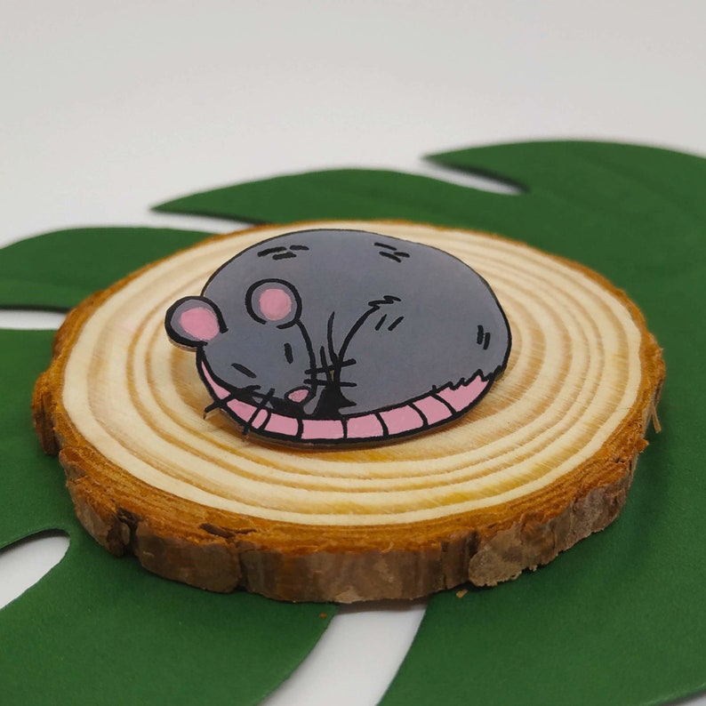 Sleeping Rat Pin Cute Novelty Alternative Accessories