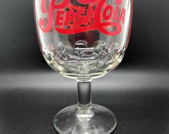 Vintage 1970's Pepsi-Cola Thumbprint Goblet