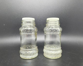 Vintage Glass Bottle Salt and Pepper Shaker Set