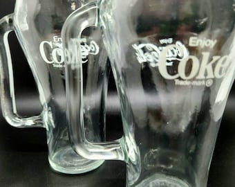 Vintage Coca-Cola Collectable 16 Ounce Mugs Set of 2