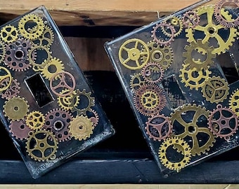 Steampunk Lightswitch Covers Single and Double Lightswitch