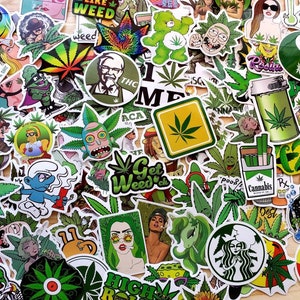 10, 25 or 50 Random Stoner Potleaf Stickers